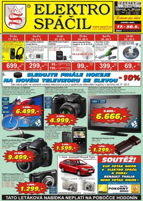 Elektro Spáčil leták, strana 1 Elektro Spáčil leták, strana 1