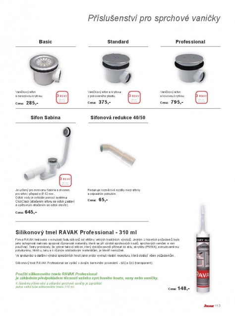 Koupelny Ravak katalog, strana 113